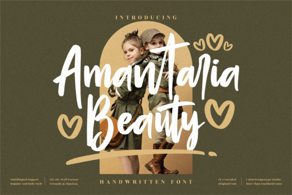 Amantaria Beauty: A Relaxed Paint-Brushed Script Font for Thoughtful Branding